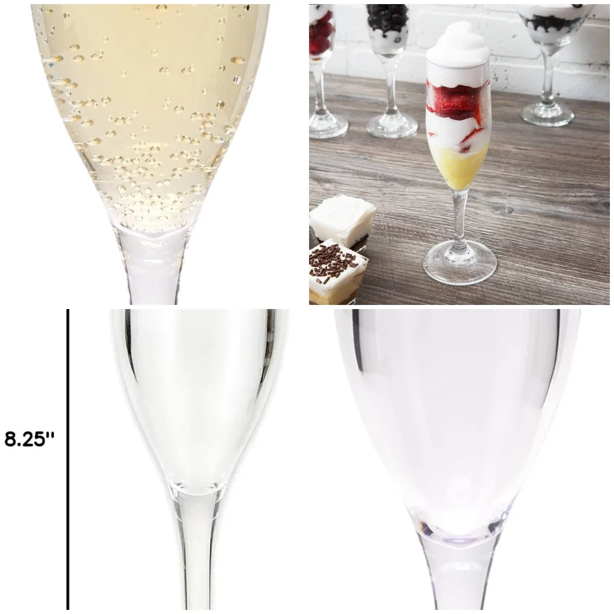 

G.E.T. SW-1401-1-SAN-CL-EC BPA-Free Shatterproof Plastic Champagne Glasses, 6 Ounce, Clear (Set of 4)