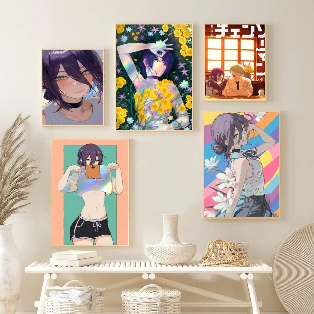 Anime Reze Pretty Girl P Poster Decoration Bedroom Home Wall Sticker Prints Painting Living Room Office Best seller