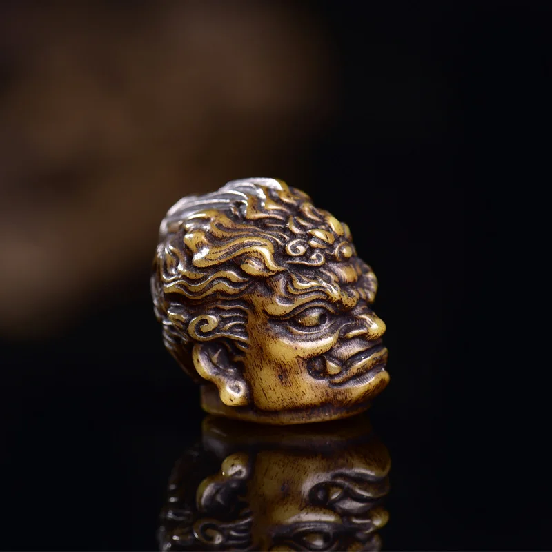 Backflow Bone Great Black Heaven Pendant, Tibetan Style Buddhist Bead Bracelet, Semi-Finished Accessory