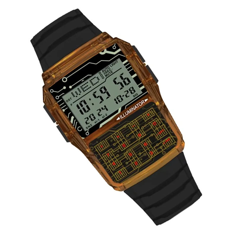 CABE-Orologio elettronico a LED di lusso superiore da uomo Orologio sportivo digitale con calcolatrice multifunzione Orologio impermeabile stile computer