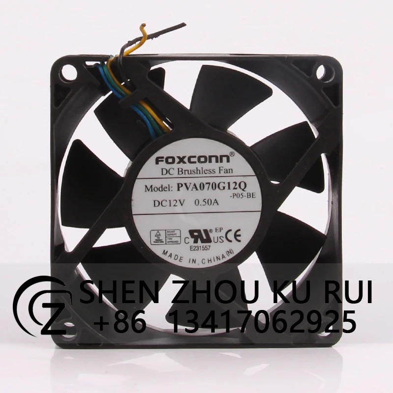 

PVA070G12Q Case Cooling Fan for Foxcoon DC12V 0.50A 70x70x25mm 7CM 7025 4-wire PWM Mute Hydraulic Bearing Exhaust Industria