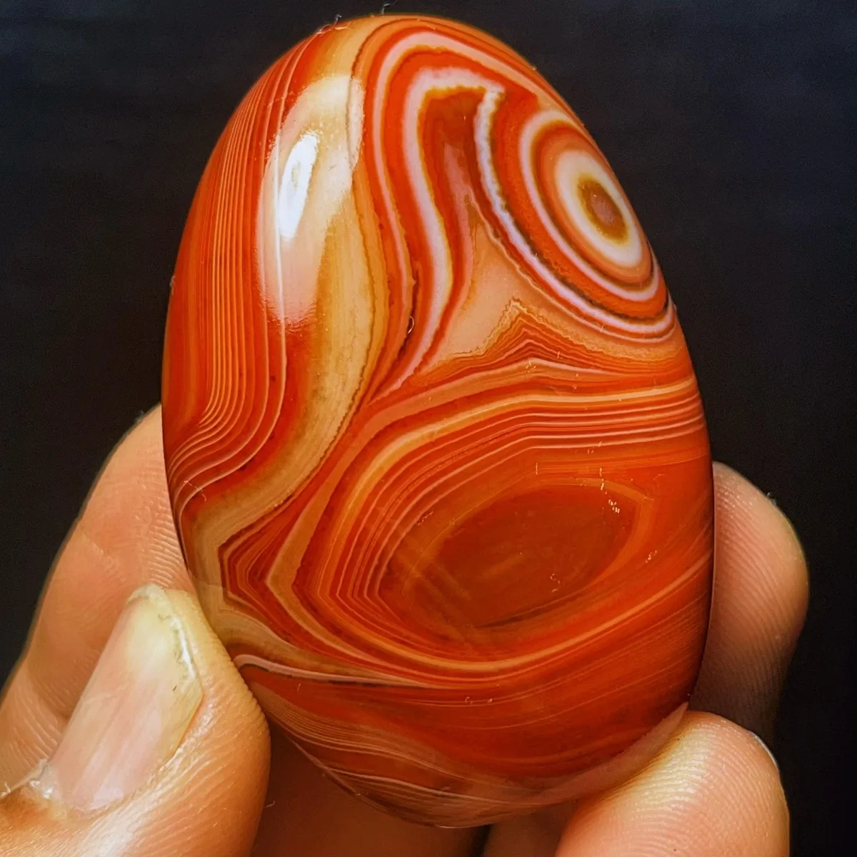 Colorful Pattern Banded Agate Worry Stone, Vibrant Color, Tumbled Polished, Birthday Gift, Natural Stone, Crystal Collection