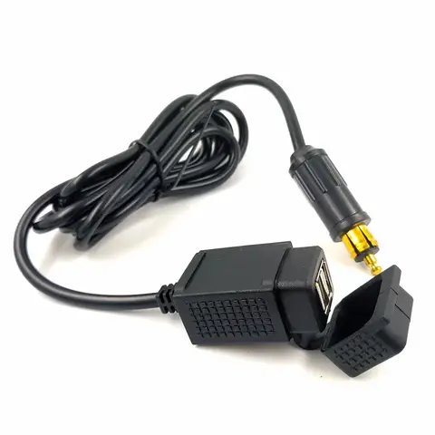 BMW 오토바이용 Powerlet Din Hella 소켓 EU 유형 1.6m 케이블이 포함된 방수 듀얼 USB 충전기 어댑터