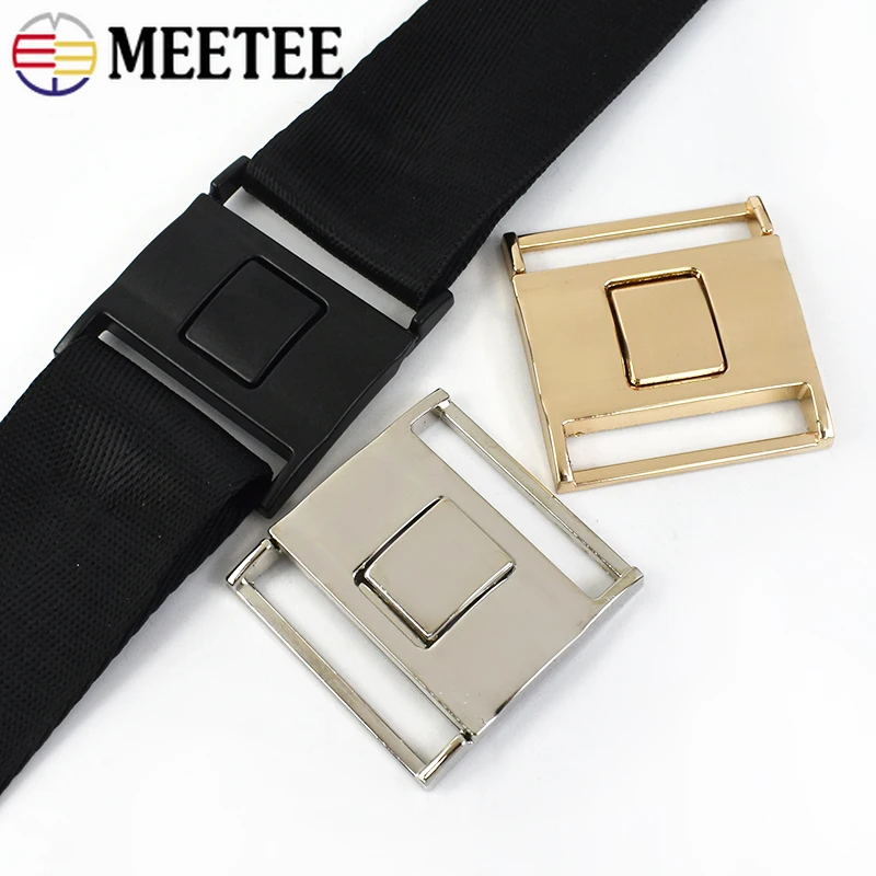 1-5 pz Meetee 40mm fibbie per cinture in metallo giacca a vento piumino bottoni decorativi abito indumento combinazione fibbia accessori