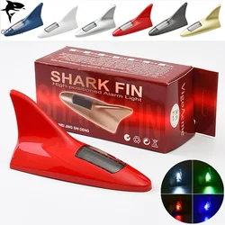 Universal LED Light Car Shark Fin Antenna Roof Tail Modification Light With Solar Car Antenna Driving Safety Warning Light