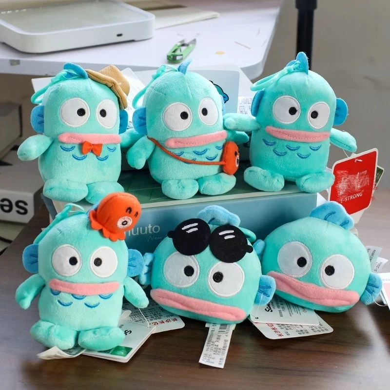 Kawaii Sanrio Fish Hangyodon Plush Doll Keychain Ugly Fish Bag Charm Stuffed Pendant Hanging Ornament Funny Doll Children Gifts