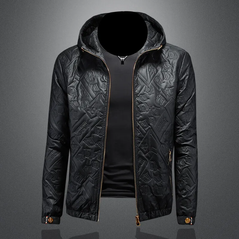 

Мужская зимняя куртка с капюшоном 2025: Новинка, модный городской повседневный стиль, утепленная, с наполнителем из полиэфирного волокна, с цветочным принтом