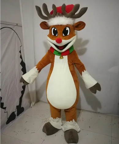 

New Adult Hot Sale Foam Christmas Reindeer Doll Fancy Cartoon Mascot Costume Plush Fancy Dress Halloween Mascot Costume