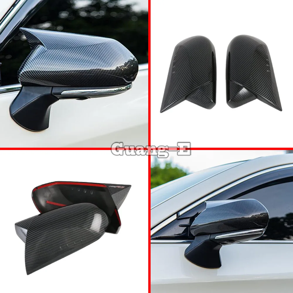 Car Back Rear View Styling Side Door Mirror Cover Stick Trim Frame Eyebrow Part 2PCs For Toyota Prius 2019 2020 2021 2022 2023