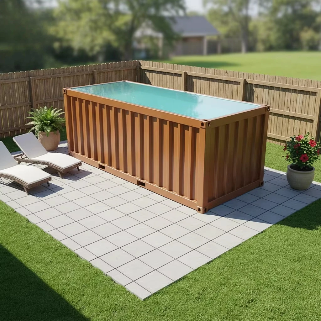 20ft Capacity Movable Swimming Pool Container Commercial Aquaculture Reservoir and Water Tank for Outdoor Use