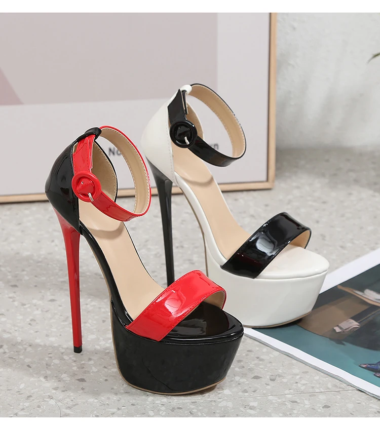 Retro sexy party lady heels pole Dance Sparkly dress Designer stiletto heels Platform sandals Gladiator sandals stripper shoes