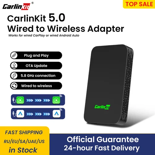 Carlinkit 5,0 2air CarPlay Android Auto cableado a adaptador inalámbrico para Carplay Android Auto BLE WIFI inalámbrico