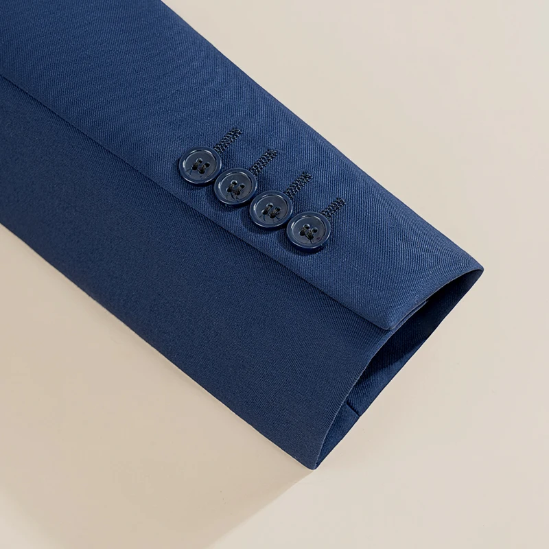 ST Cassy بدلة رمادية داكنة عالية الجودة بقصة ضيقة بلون واحد بدلة رسمية للأعمال والمكتب معطف واحد الصدر طقم مكون من قطعتين