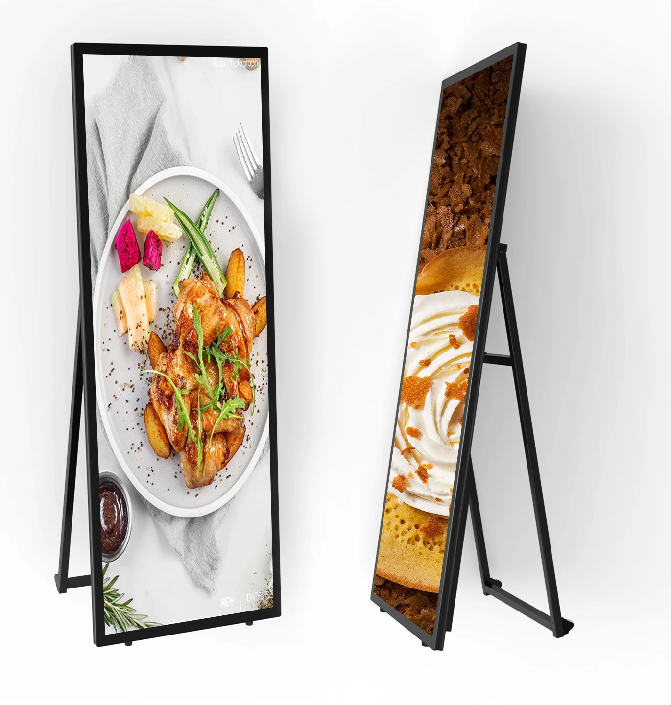 

VETO OEM A-type Lcd Digital Poster Indoor 4K Advertising Display Full Screen Portable Digital Signage With Wheels Manufacturer