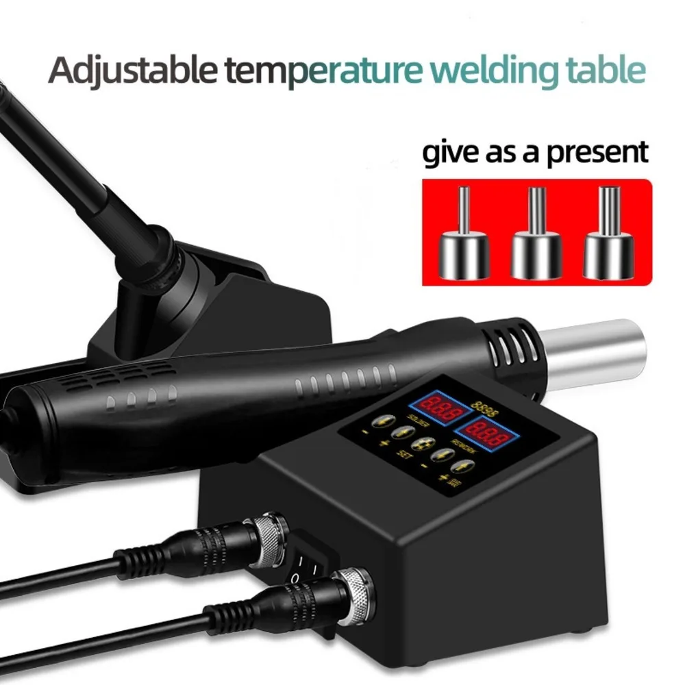 2 IN 1 Digital Rework Station 600W Hot Air Gun Constant-temperature 60W Electric Soldering Iron Disassembly PCB Welding Table