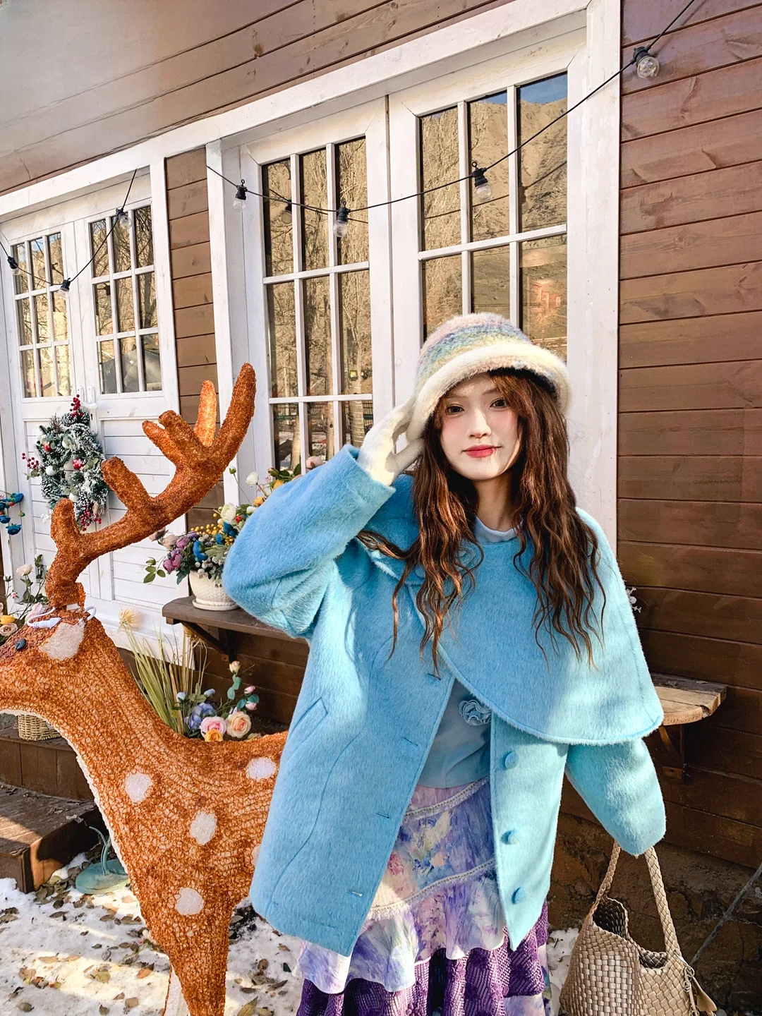 

Detachable oulder Thiened ort Woolen Coat Korean Sle Commute Asymmetric Cotton Inter V-Ne Long Sve Women's...