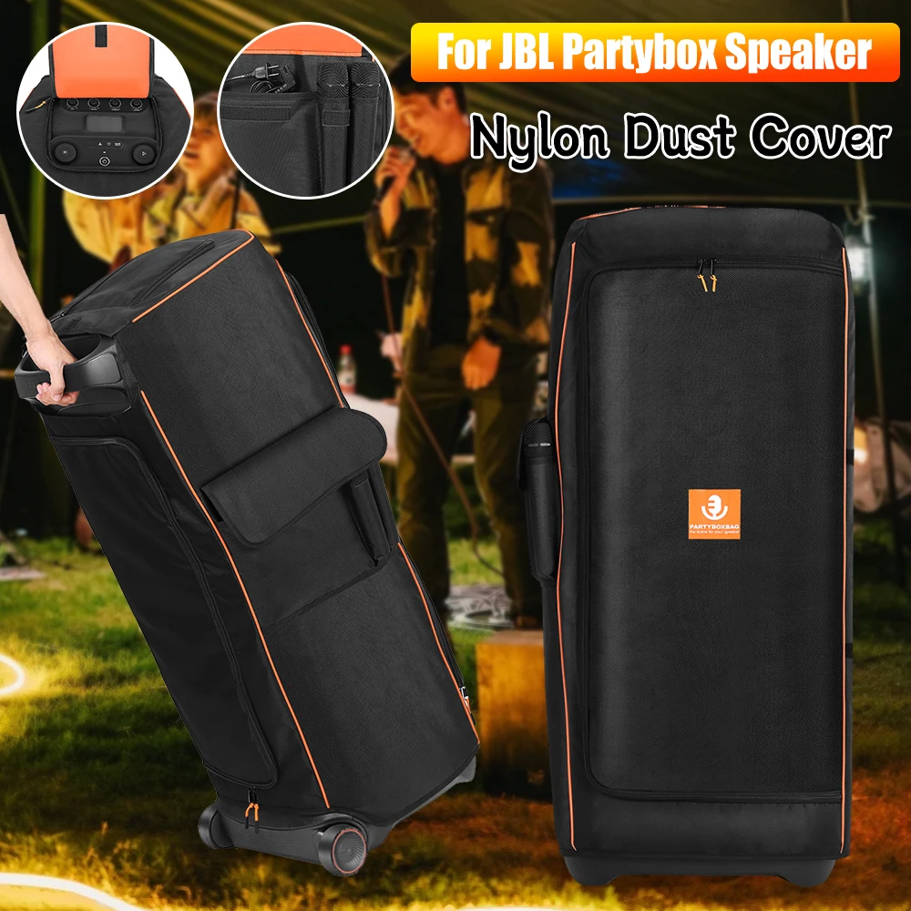 

Чехол для защиты от пыли для колонки JBL Partybox Ultimate, водонепроницаемый чехол-накидка из нейлоновой ткани, многофункциональная сумка с боковым карманом для хранения