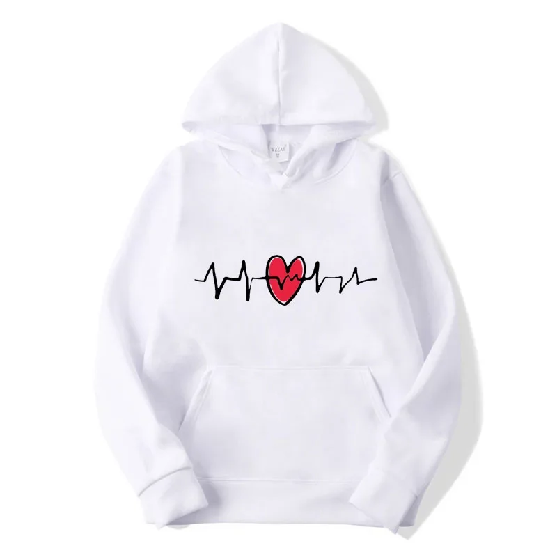 

Love Printed Hoodies Women Kawaii Graphic Streetwear Funny Unisex Pullover Tops Outdoor Loose Sport Sweatshirts Female