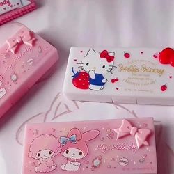 Sanrio Cabinet Kawaii Hello Kitty Anime My Melody Cute Makeup Organizer Waterproof Cosmetic Cotton Swab Portable Storage Boxs