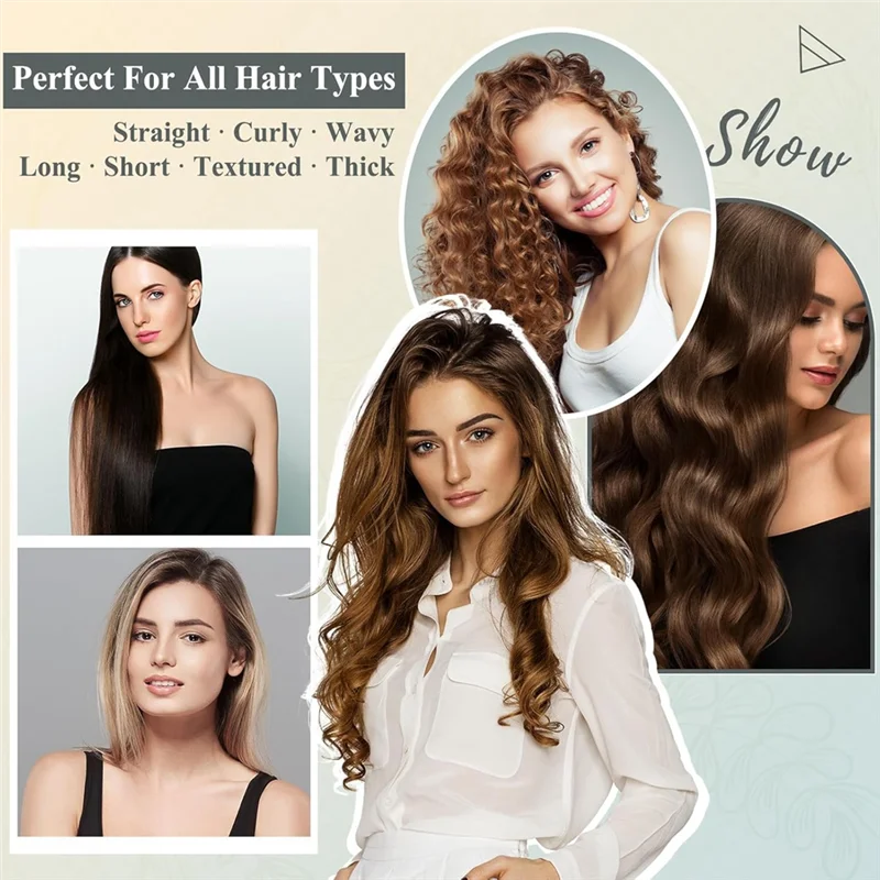 ABBK-مرفق فرشاة مستديرة لمجففات الشعر Shark Flexstyle مرفق فرشاة تكثيف مستديرة لتصفيف الشعر المستقيم والمموج والمجعد