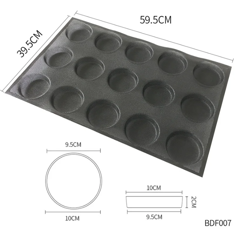 Sun Silicone Bun Bread Forms Non Stick Baking  Hamburger Molds Sheets Perforated Muffin Pan Tray  Accessories