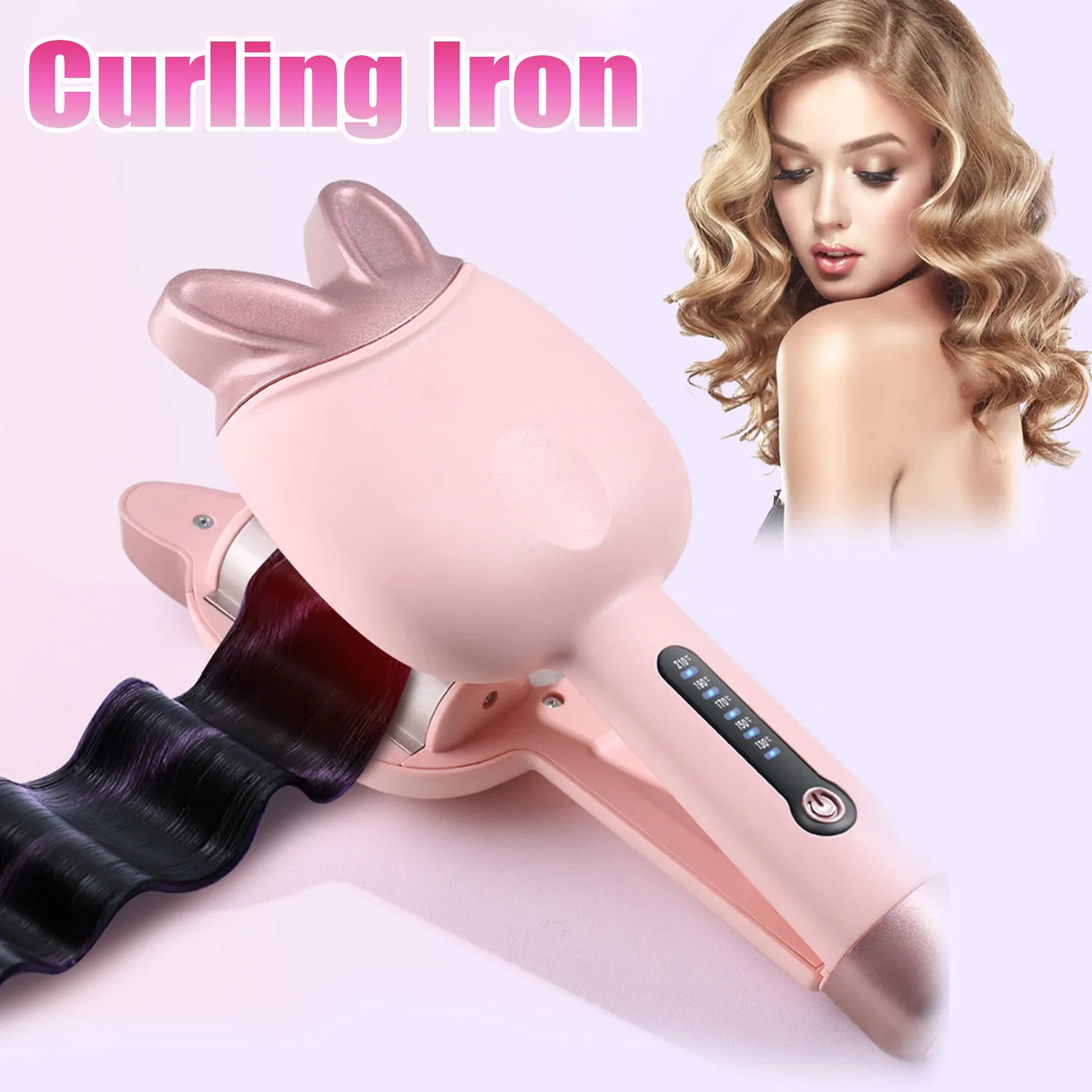 Curling Iron Hair Crimper, 32mm Ceramic Tourmaline 2 Barrels Hair Curler With 3 Tem Control,Hair Waving Beauty Styling Tools