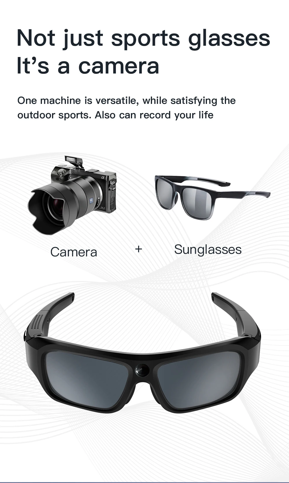 4K HD Smart Glasses Camera Mini Eyewear Camcorder for Outdoor Cycling Driving Video Recordings
