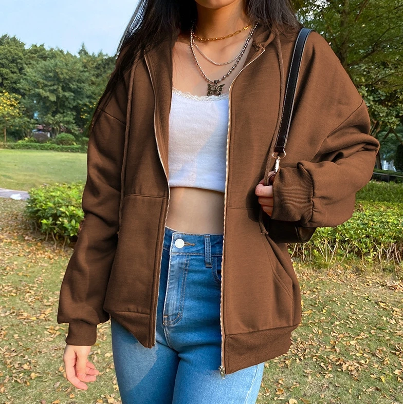 

Woman Hooded Shirt 2023 Autumn Fashion Solid Hooded Casual Long Sleeved Daily Pocket Design Loose Daily Sports Sweatshirts