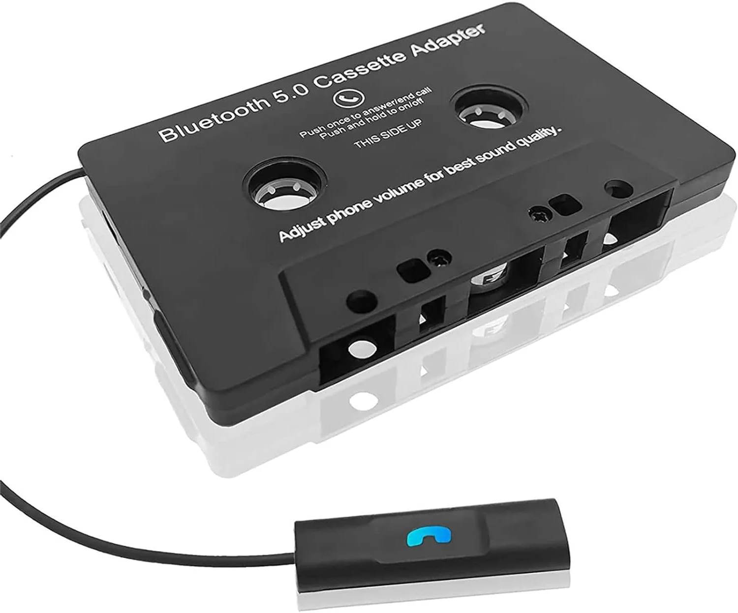 Bluetooth 5.0 Cassette Receiver,Tape Audio Adapter, Tape Desk Player for Listening Mobile Phone Music and Car Voice,Hands Free