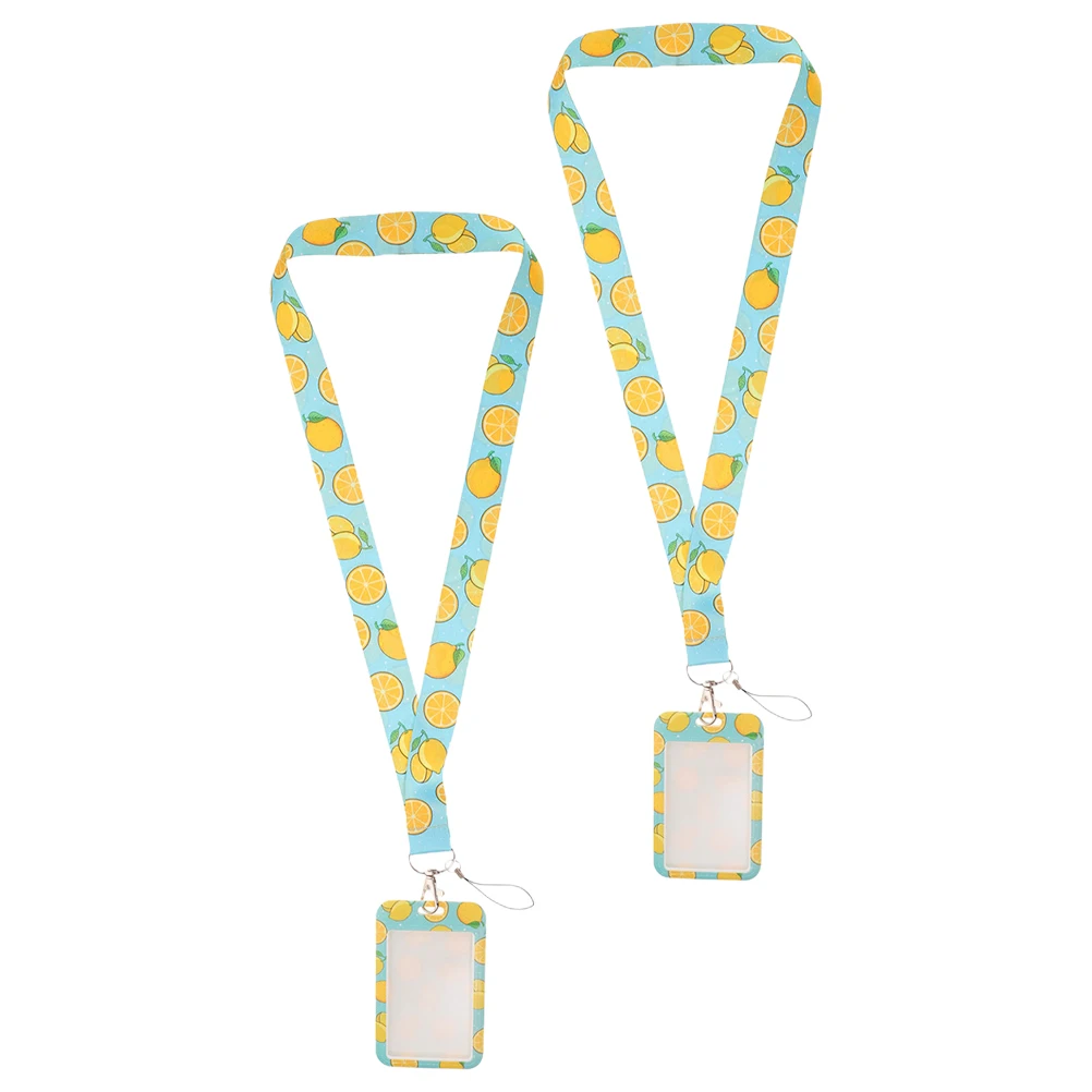 

2 set 2 Sets ID Card Holder Badge Protective Sleeve Lanyard Card Holder for Students Teachers Doctors School Bus Cards Cover