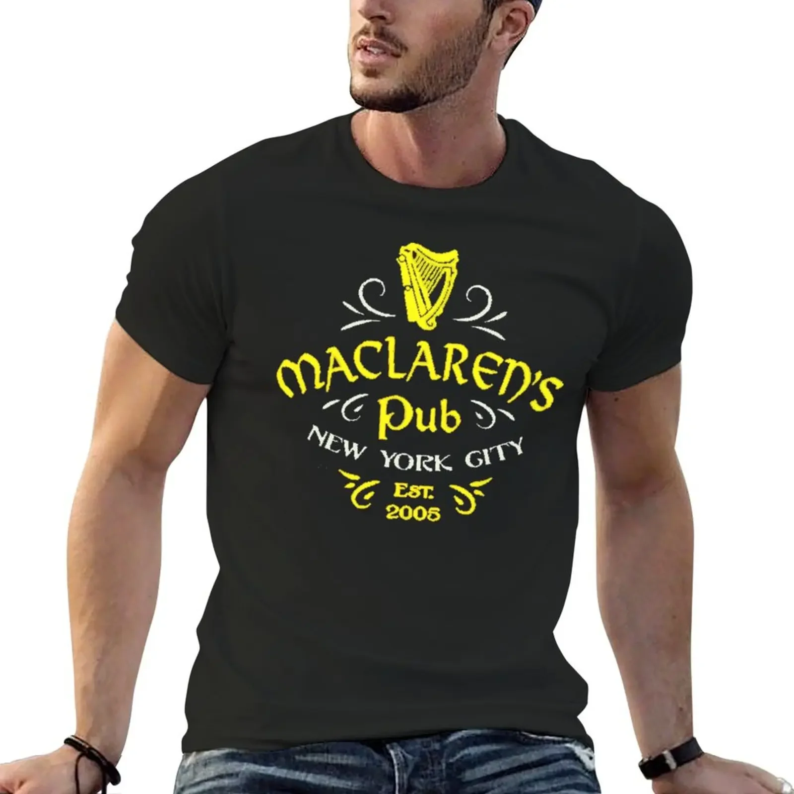 maclarens pub T-Shirt street wear anime figures men t shirts high quality