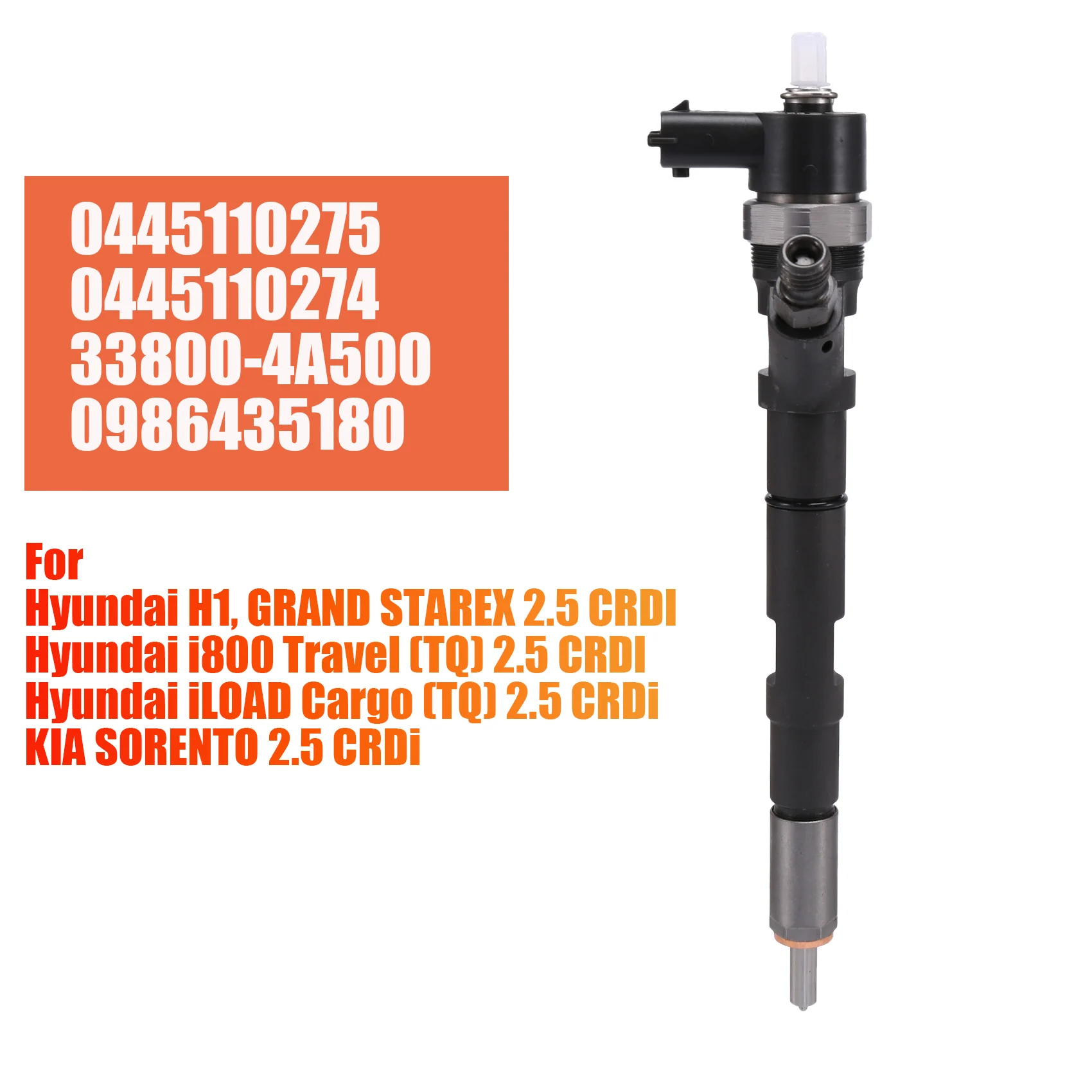 

0445110275 0445110274 338004A500 New Diesel Fuel Injector Nozzle For Hyundai Starex H1 I800 iLoad / KIA Sorento 2.5 CRDI D4CB