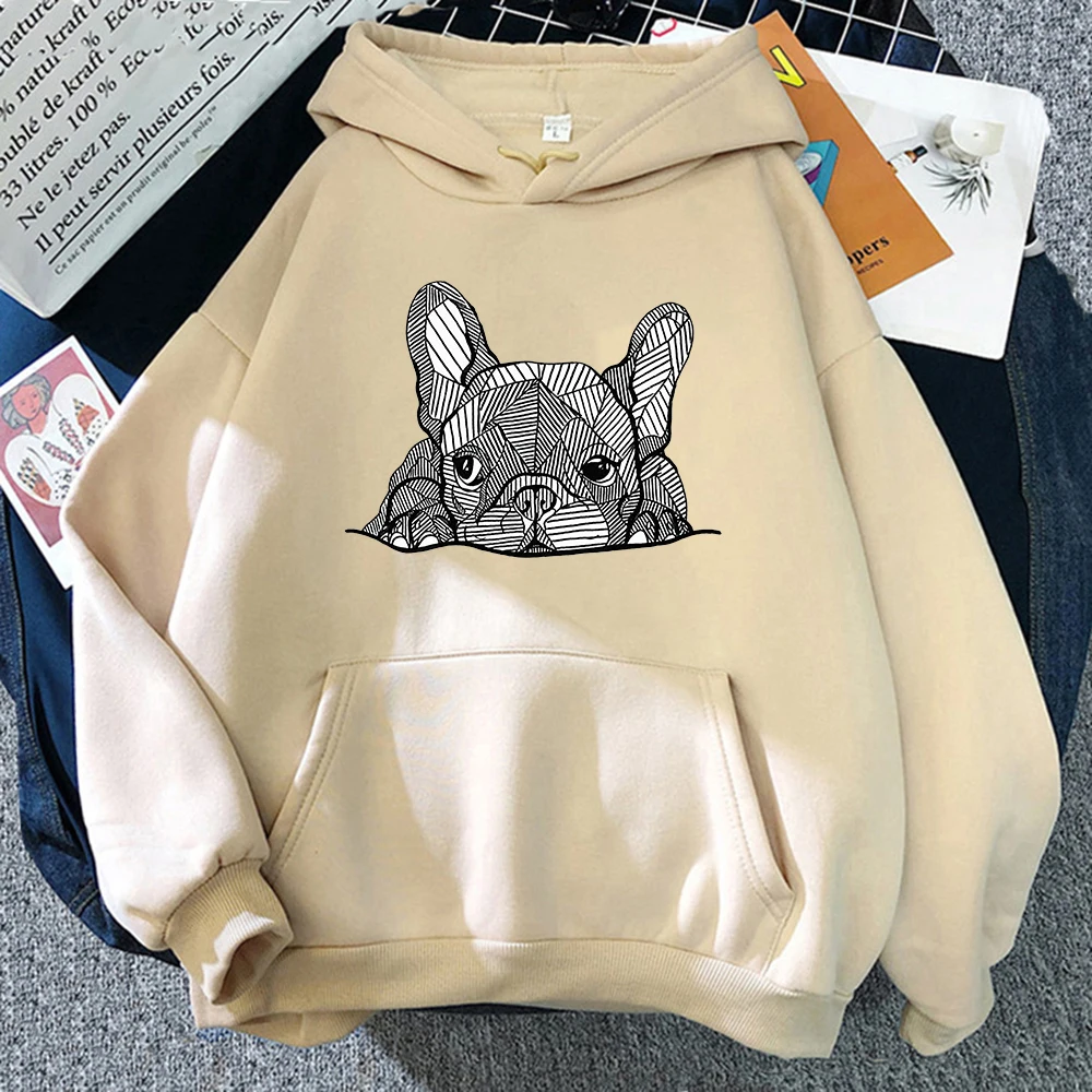 Anime French Bulldog Hoodie Women Harajuku Graphic Kawaii Dog Hoodies Unisex Autumn Winter Aesthetic Cartoon Pullover Sweatshirt