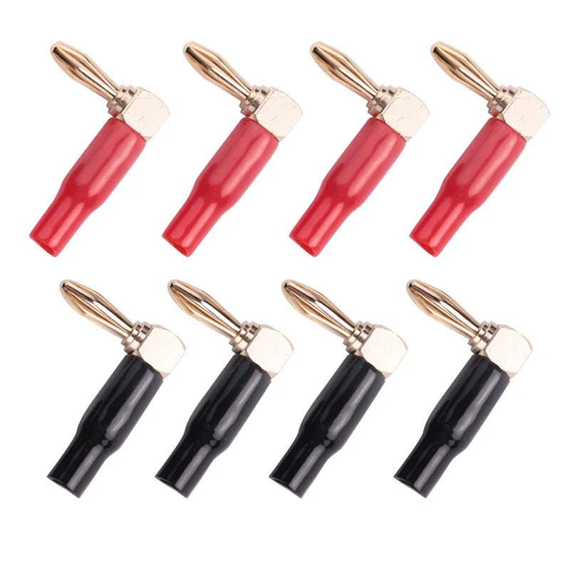 EDT-32Pcs 4 ミリメートルバナナプラグスピーカーワイヤーコネクタアダプタ 24 K 金メッキネジタイプ純銅直角バナナプラグ