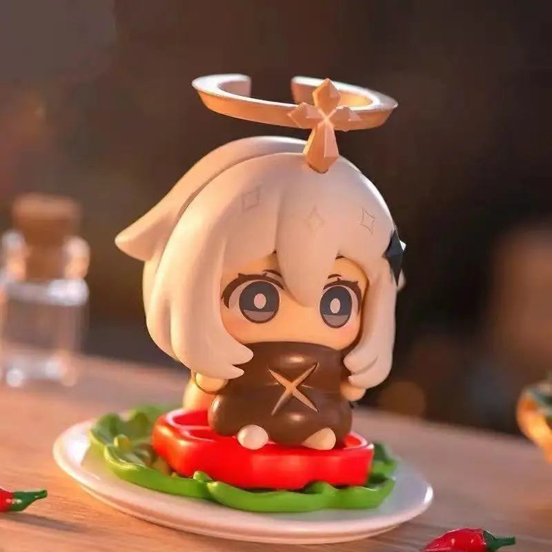 Genshin Impact Mihoyo Blind Box Is Not An Emergency Food Paimeng Food Theme Peripheral Gifts Desktop Ornaments Car Decoration