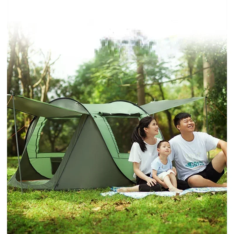 

Outdoor Automatic Pop Up Camping Tent 3 to 4 Person Portable Rainproof Family Awning Beach Pegola Car Self Driving BBQ Tarp