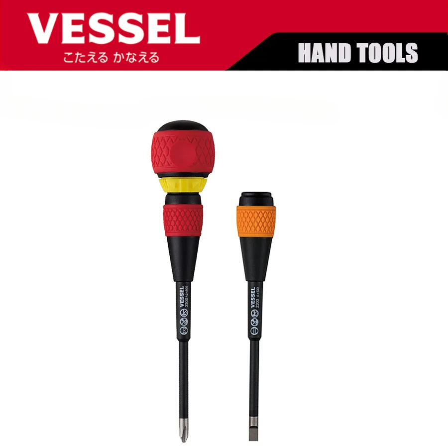 Conjunto de chave de fenda VESSEL Chave de fenda catraca para economia de trabalho Cross One Eletricista Isolado Quick Driver 2200BS-1