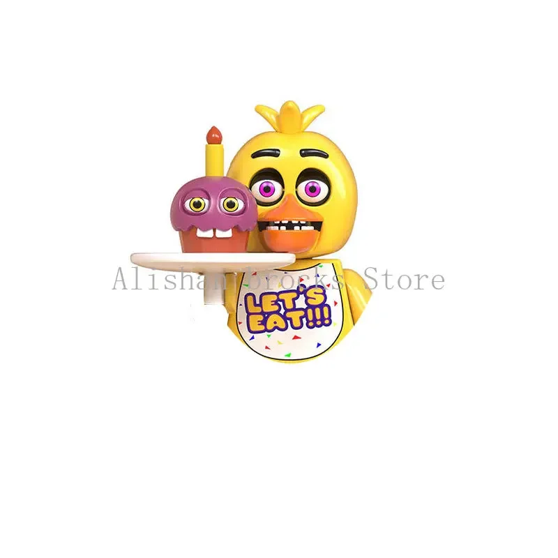 FNAF Five Nights Freddyed Building Blocks bricks Nightmare In Stock Chica Foxy Spintraft Bricks Figures Gift Toys Kids