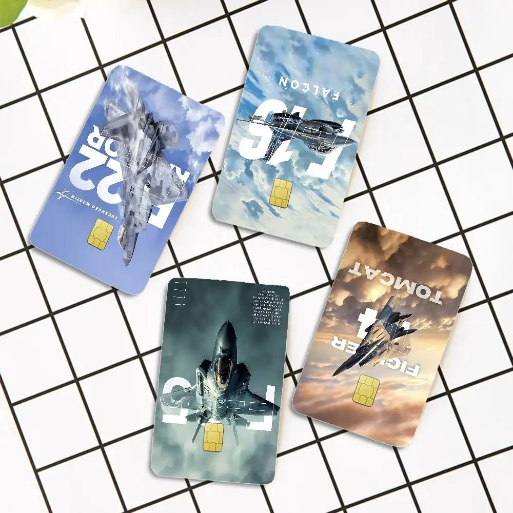 الأمريكية المقاتلة A10 F22 F14 F15 F16 أباتشي موضة ماتي الذهب الفضة الأسود ماتي فيلم الجلد ملصق الشريط لبطاقة الخصم البنك