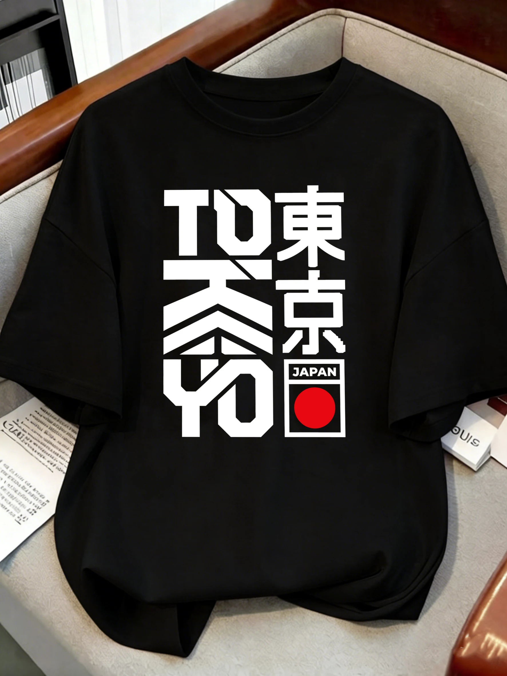 Tokyo Japan Art Letter Printed T-Shirts Cotton Womens Summer Oversized Tops Basic Soft Short Sleeve Tees Casual O-Neck Clothes