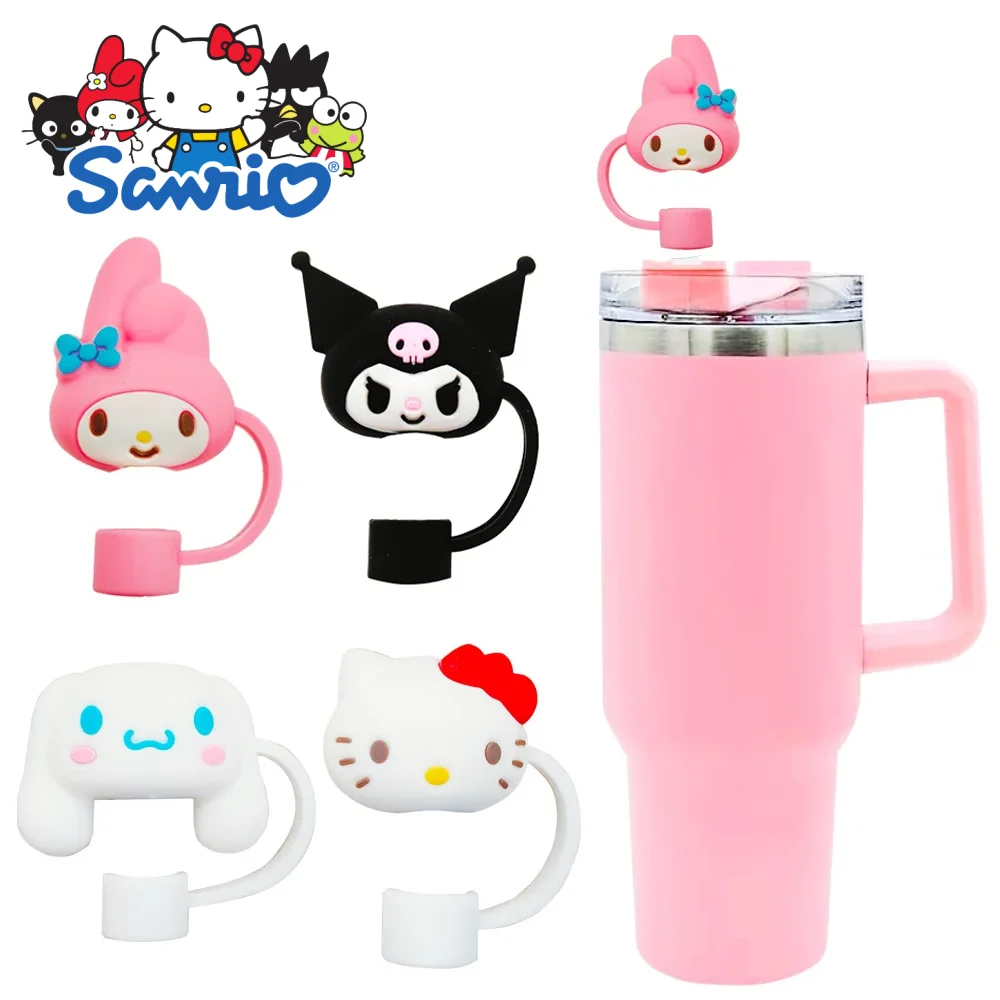 

Hello Kitty Sanrio пылезащитные соломенные колпачки с героями мультфильмов Cinnamoroll Kuromi Mymelody многоразовые пылезащитные соломенные накидки товары для вечеринок