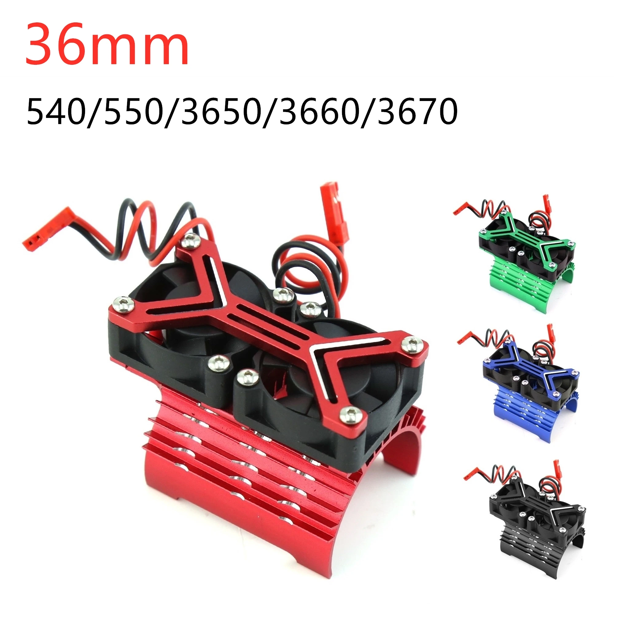 540 550 3650 3660 3670 Motor Heat Sink Cooling Fan 36mm Motor for 1/8 1/10 RC Car Axial SCX10 Traxxas TRX4 Tamiya