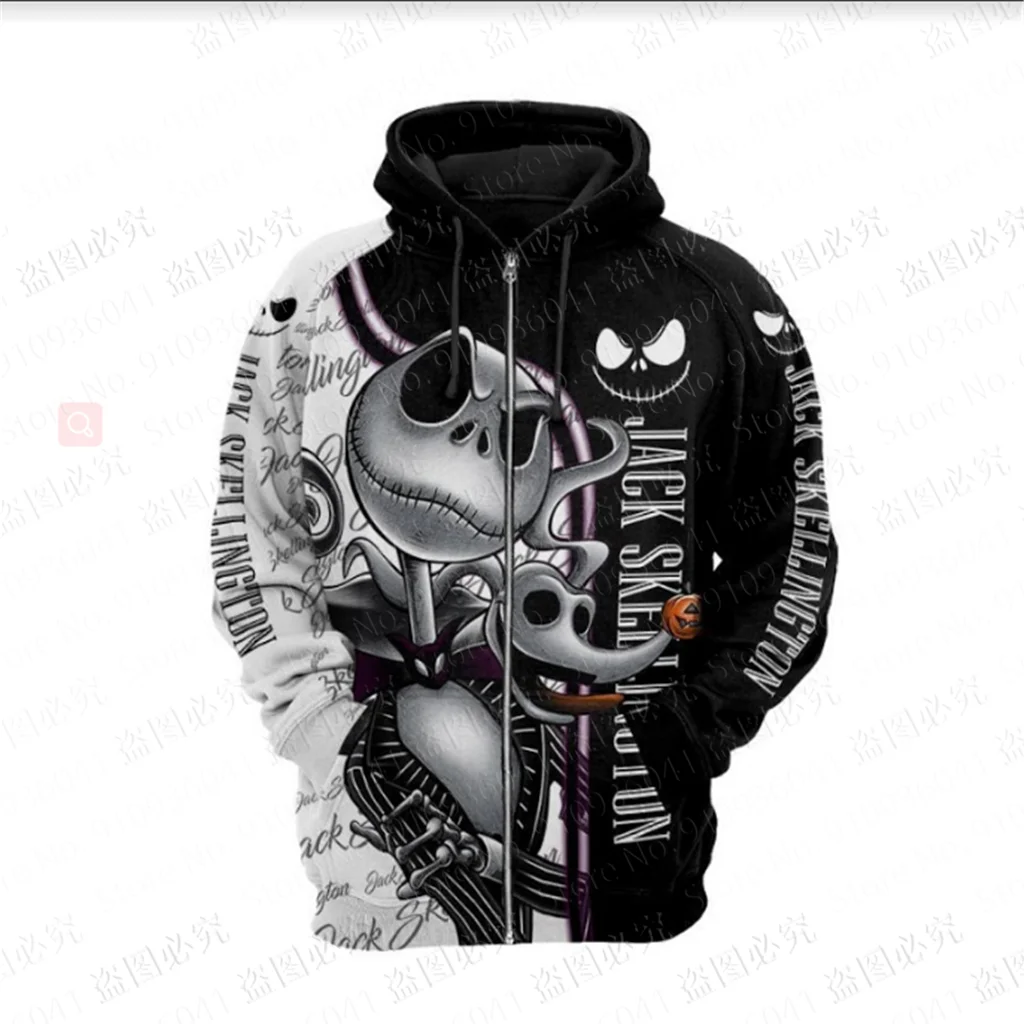 The Nightmare Before Christmas Jack Skellington men women 3D Disney Print High quality Fleece Zipper/ Hoodies Pullover Tops