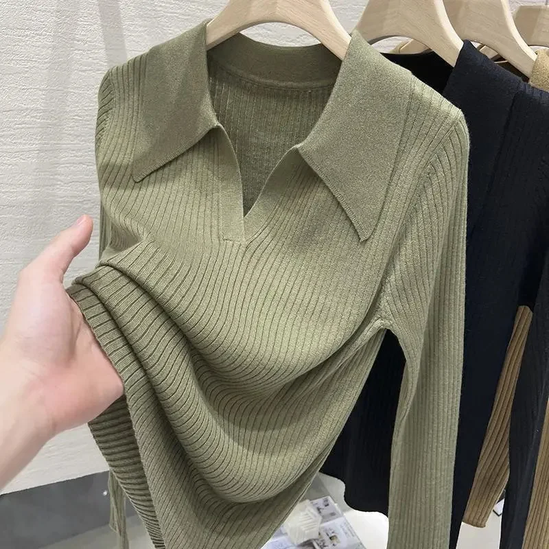 Autumn Winter Women Sweater 2024 New Fashion Jersey Square Collar Long Sleeve Sweaters Jumper Thick Knitwear Pullovers Soft Pull