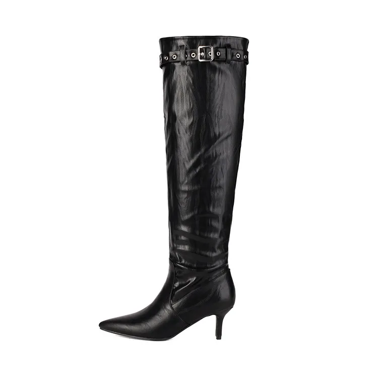 

Arden Furtado Luxury Brand PU Sexy Women's Boots Black, Apricot, Burgundy Pointed Boots All Seasons High Heels Oversized Size 46