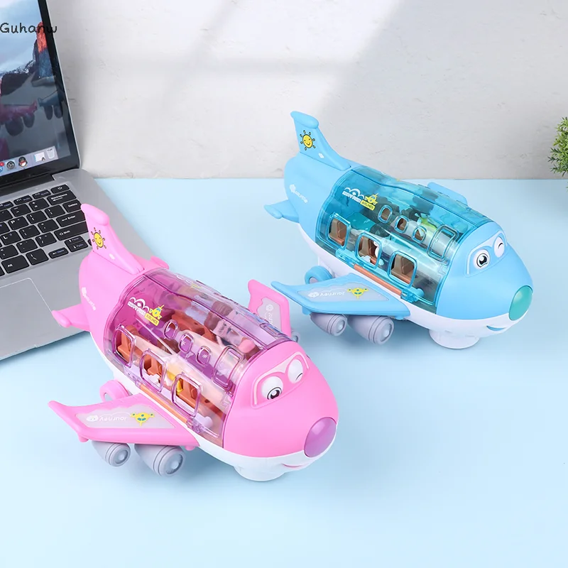 

[WHB]360° Rotating Electric Plane Airplane Toys For Kids Bump And Go Action Toddler Toy Plane With LED Flashing Light Sound