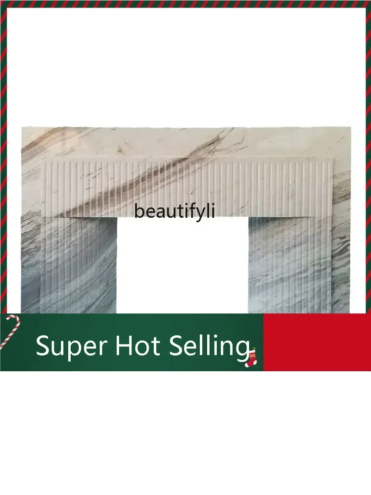 

D071 Stone Carving Marble French Style Fireplace Mantel Living Room Nordic American Stone Curio Cabinet