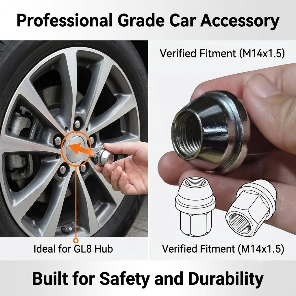 M14x1.5 Solid Wheel Lug Nuts for Cadillac Chevrolet Buick GL8 22mm Hex Chrome Drive Hub Tyre Screw Nut 5PCS 10PCS Set