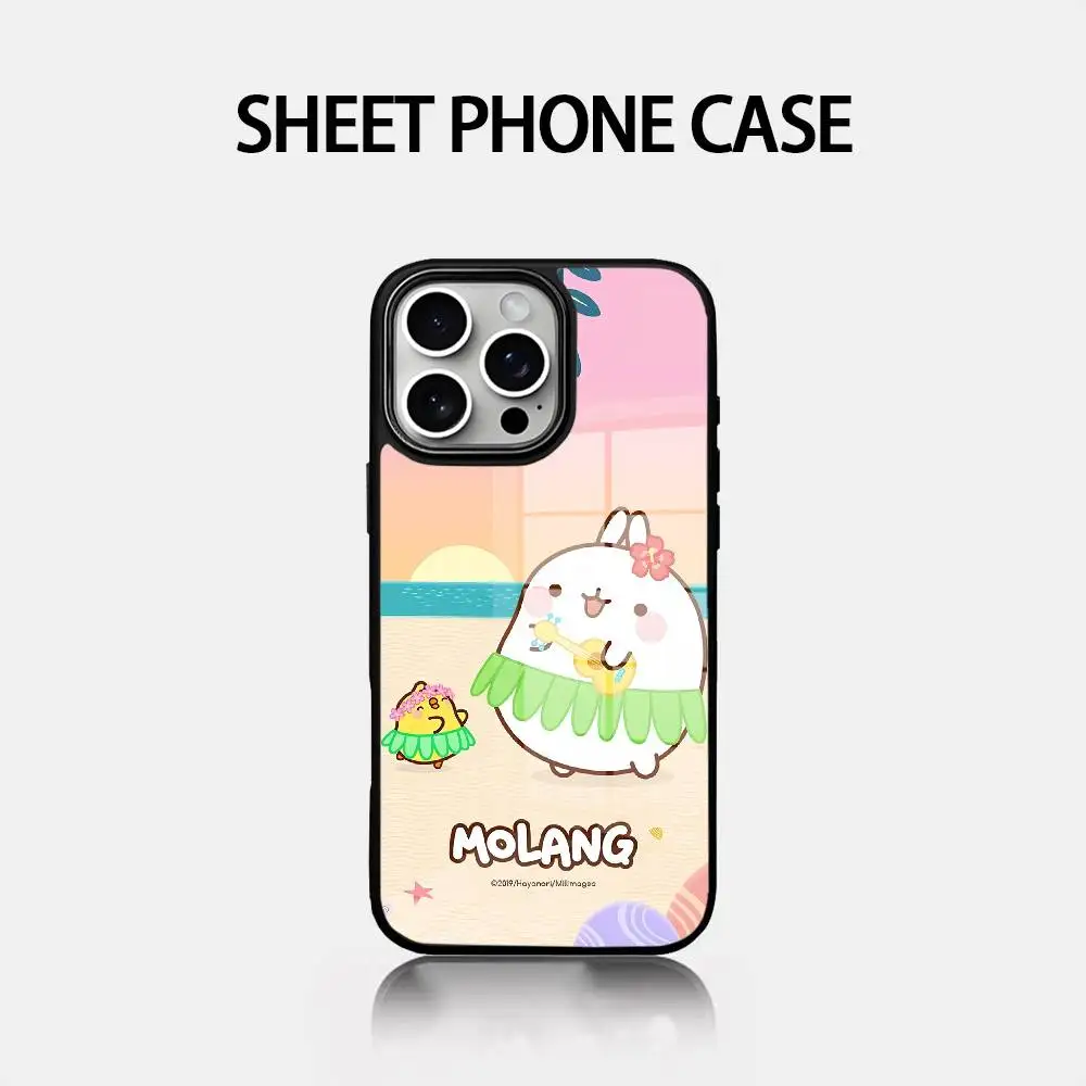 

Kawaii M-Molang Phone Case Glass Cover Phone Case For Iphone 16 15 14 12 11 13 Pro Max Mini Puls Attraction CASE