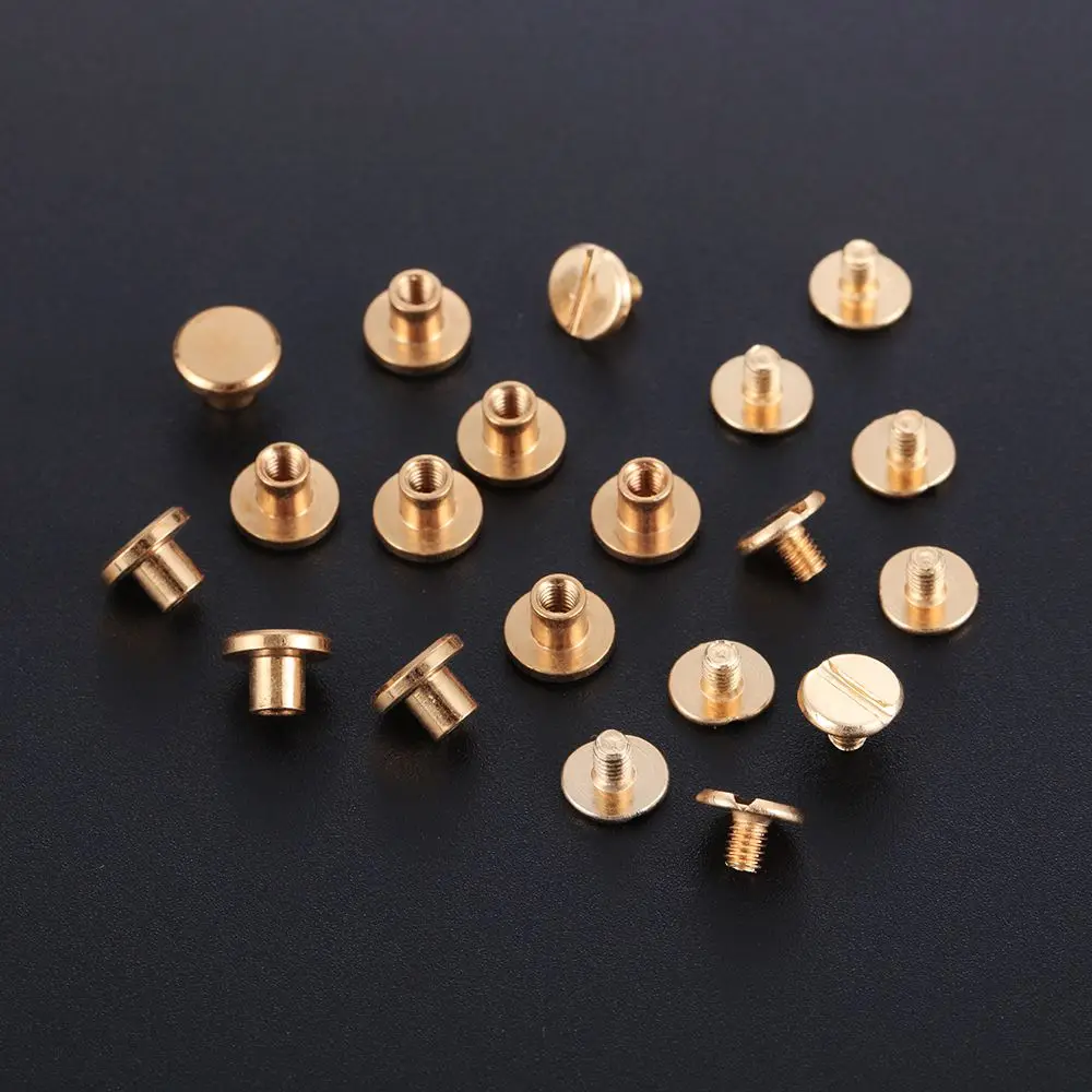 10sets Copper Leather Craft Belt Wallet Solid Brass Nail Rivets Screws Cloth Button decoration nail